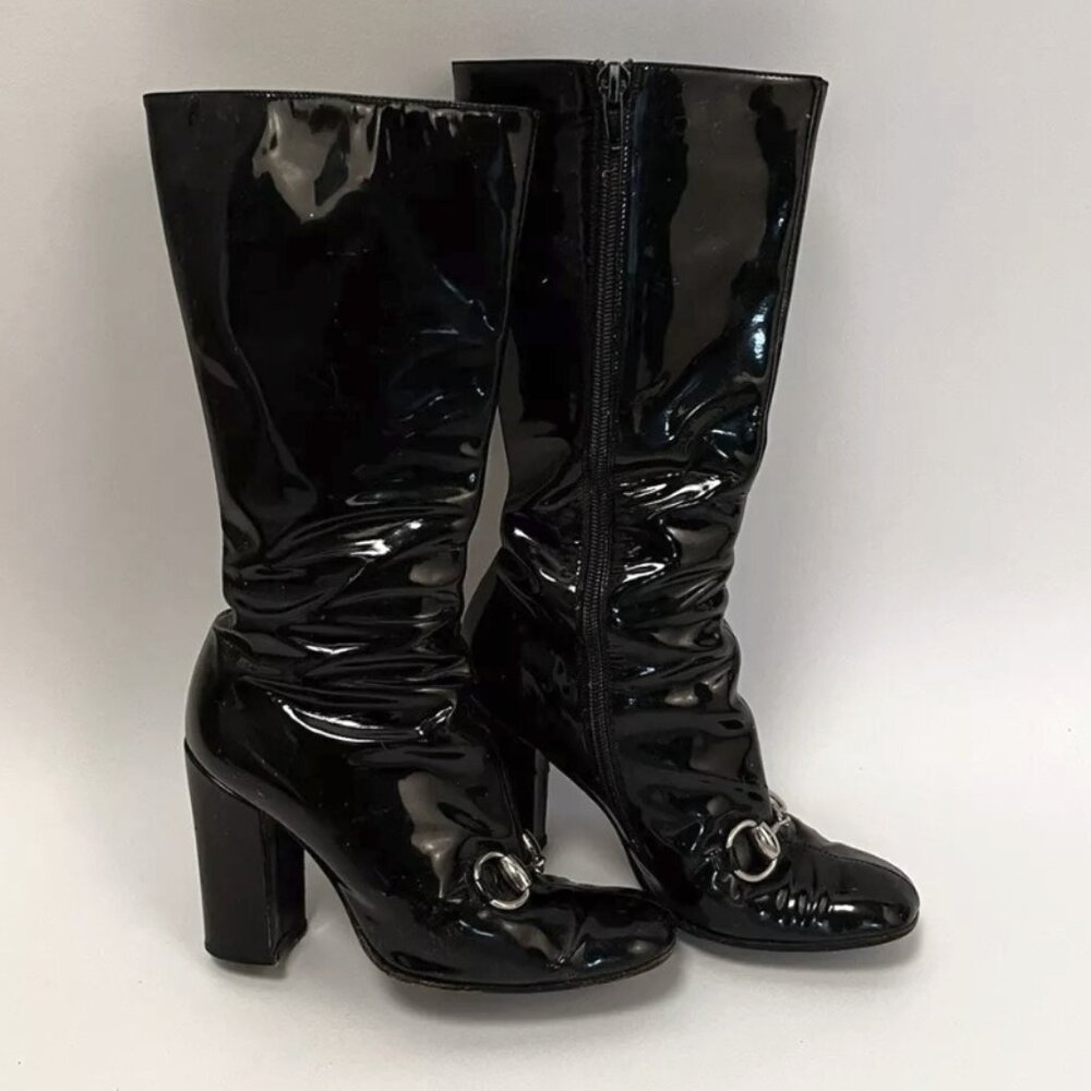 GUCCI Y2k Patent Horsebit Mod Boot 5.5